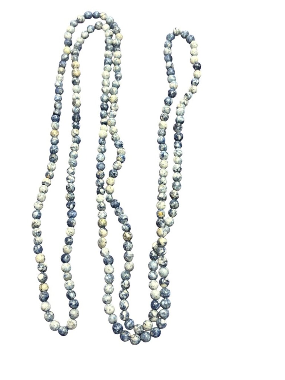 Sodalite Stone Beaded Necklace No Clasp 35 inches Long